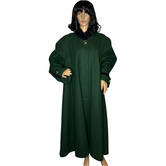 Vintage Mrs. Maisel Swing Coat green black velvet by Stephaine Matthew's size XL - Picture 1 of 16